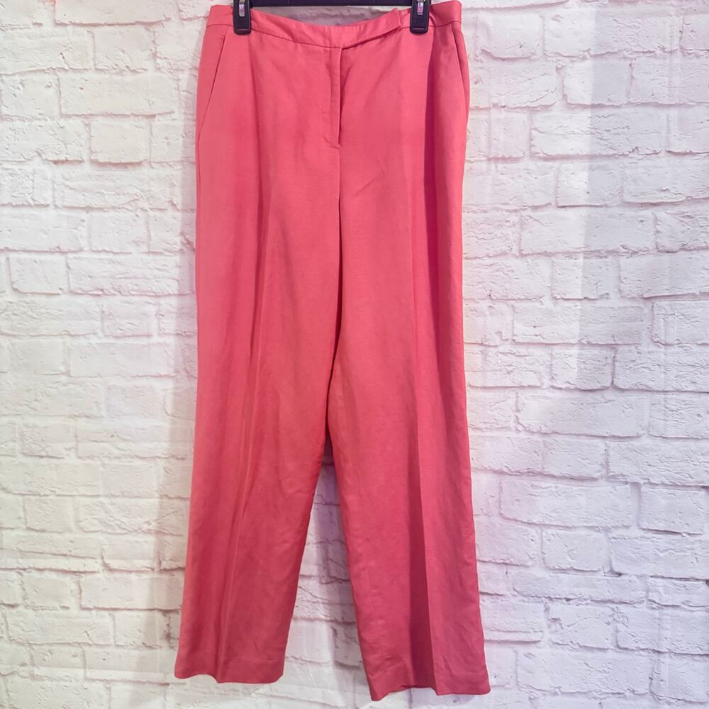 Judith Hart Collection Sz 10 pink/salmon Linen blend lined pants NWT